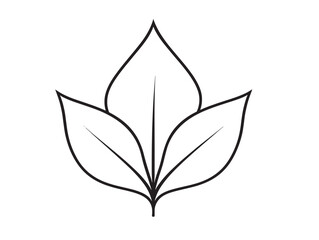Clean Outline Leaf Vector Symbol Design Art