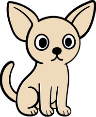Chihuahua cartoon line, pet, cartoon line, cute, Chihuahua 