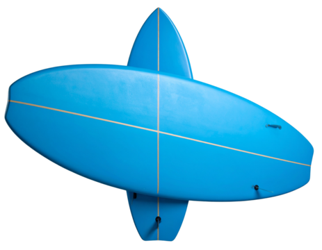 Blue Surfboard for Ocean Adventures, Isolated on Transparent Background