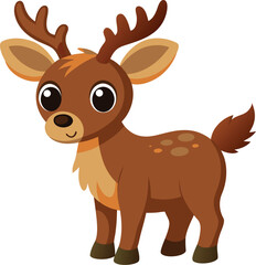 Cute Baby Deer Cartoon Vector

