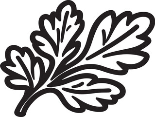 Organic Parsley Leaf Vector Symbol Design