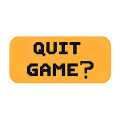 Retro Game Over Button: Quit Game? Pixel Art Design Element