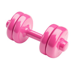 Obraz premium Two pink dumbbells for fitness [Transparent Background PNG].