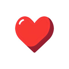 Vibrant Red Heart Icon: Love Symbol, Valentine's Day Graphic, Romantic Design Element