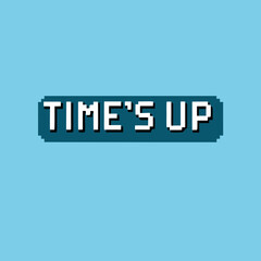 Retro Pixel Art: 'Time's Up' Game Over Graphic -  Perfect for 8-bit Design Projects