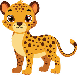 Standing Leopard Cute Vector

