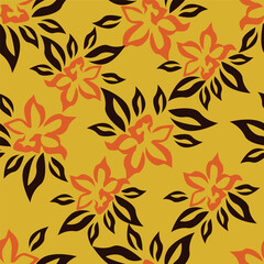 Exotic hand drawn flowers, seamless patterns with floral for fabric, textiles, clothing, wrapping paper, cover, banner, home decor, abstract backgrounds