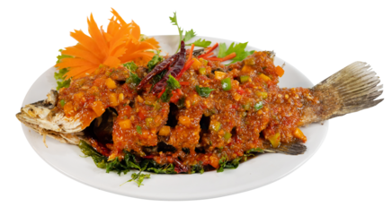 Thai Fried Whole Fish with Spicy Chili Sauce (Pla Rad Prik)