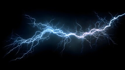 Ultra-detailed Thunderbolt Lightning Effect Collection Set on Black Backdrop for High-Impact Digital Creations