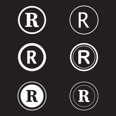 Registered trademark icons. flat style design.