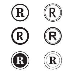 Registered trademark icons. flat style design.