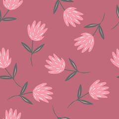 Beautiful floral pattern in small flowers. Small pastel pink and white flowers. Light pink background. Ditsy print. Floral seamless background. Gentle template for fashion prints. Stock vector pattern