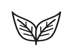Minimalist Seedling Leaf Illustration in Soft Line Style  