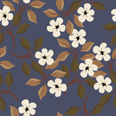 Exotic hand drawn flowers, seamless patterns with floral for fabric, textiles, clothing, wrapping paper, cover, banner, home decor, abstract backgrounds