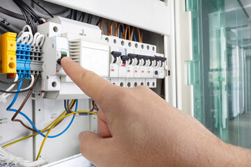 Hand Operating Switch on Electrical Panel