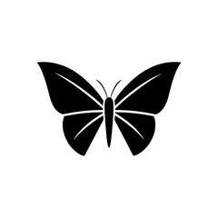 Butterfly with Folded Wings Minimalist Vector Illustration