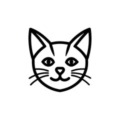 Cat Face Monoline Logo Icon Vector Illustration