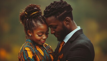 A Father And Daughter Share A Moment Of Affection Outdoors