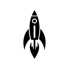 Minimalist Rocket Launch Logo Icon Vector Illustration