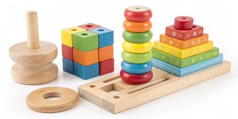 Colorful Wooden Puzzle Toys Foster Cognitive Motor Growth