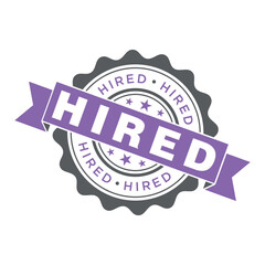 Hired Letter Rubber Stamp Template Design