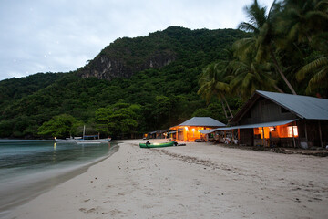 Couple enjoying a starlit night on a serene beach