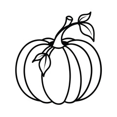 black and white stylized pumpkin illustration