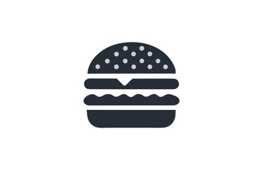 Solid Hamburger Icon, minimal burger silhouette vector for web, computer and mobile app.