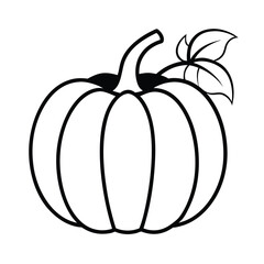 black and white stylized pumpkin illustration