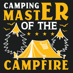 Camping Master Of The Campfire camping Tshirt logo Design 