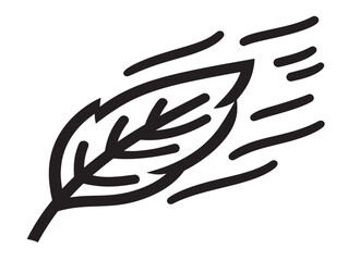 Windy Storm Leaf Icon in Creative Line Format  