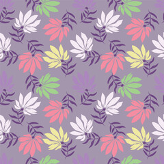 Cute feminine seamless watercolor pattern with little tiny wildflowers, hand drawn