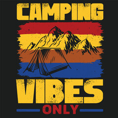 Camping Vibes only camping Tshirt logo Design 