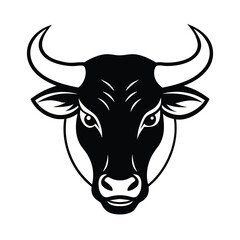 bull head design with horn isolated