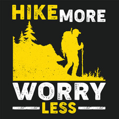 Hike More Worry Less camping Tshirt logo Design 