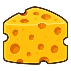 Cartoon Cheese Slice – Cute Yellow Cheese Illustration