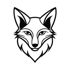 black silhouette of fox head vector illustration