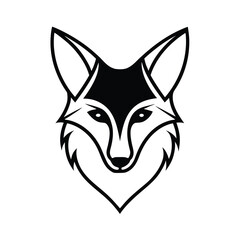 black silhouette of fox head vector illustration