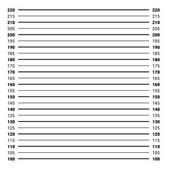 Police lineup background with metric height markers, mugshot style backdrop for criminal identification, clean design, high detail vector illustration