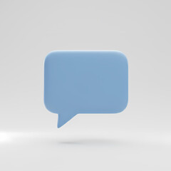 Fototapeta premium 3D Rendering Icon Blue Speech Bubble Communication Symbol