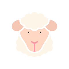 Sheep icon. Farm animal color fill symbol. Vector illustration. Editable stroke. Flat design. Isolated on a transparent png background.