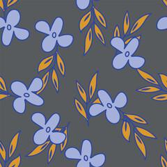 Cute feminine seamless watercolor pattern with little tiny wildflowers, hand drawn