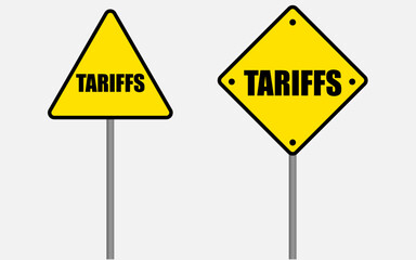 Tariffs warning board, tariff board png image