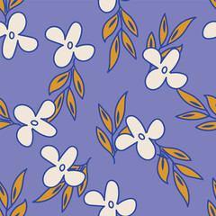 Colorful hand draw flowers seamless pattern. Can be used for fabric textile wallpaper.	