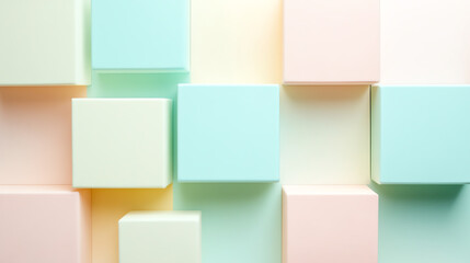 Background with soft pastel blocks in mint, blush, and light lemon