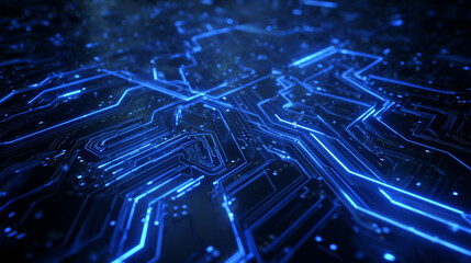 High-Tech Circuit Board &ndash; Digital Blue PCB Background