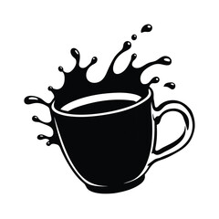 coffee splash icon set coffee mug splash silhouette 