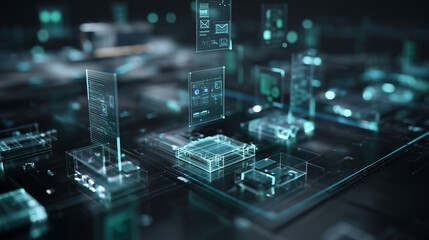 Futuristic Server Network &ndash; Digital Architecture Visualization