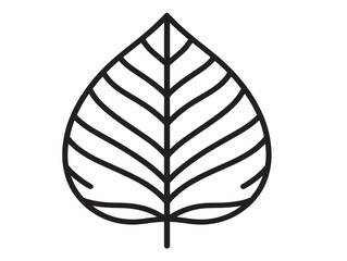 Tranquil Leaf Icon with Gentle Vector Linework  