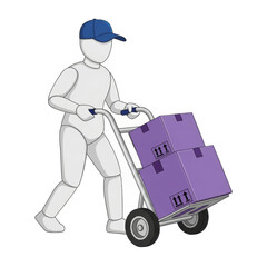 E-commerce Express Delivery and Free Shipping Vector Illustration: Fast and Reliable Courier Services by Bicycle, Motorbike and Van
